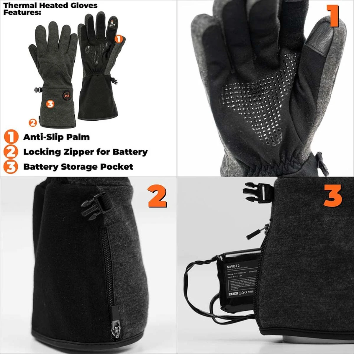 Mobile Warming 7.4V Unisex Thermal Everyday Heated Gloves 7 Mobile Warming 7.4V Unisex Thermal Everyday Heated Gloves - Image 5