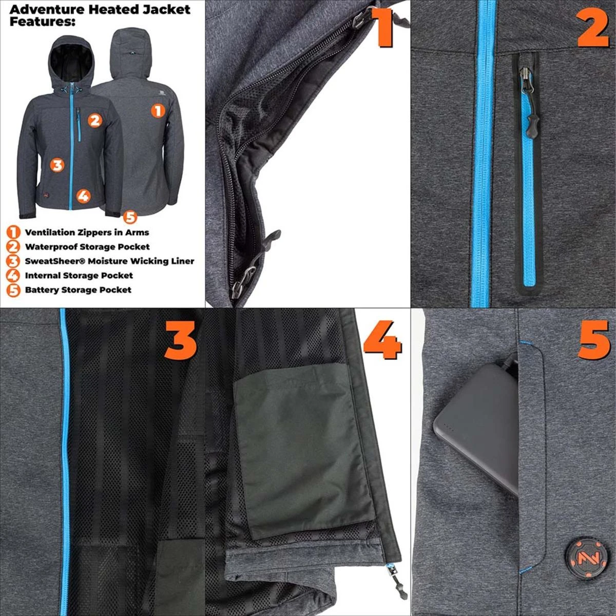 Mobile Warming 7.4V Womens Adventure Heated Jacket 7 Mobile Warming 7.4V Womens Adventure Heated Jacket - Image 5