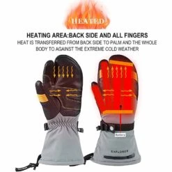 Mount Tec Explorer 5 Heated Performance 3 - Finger Ski Gloves -The Warming Store mount tec explorer 5 heated performance 3 finger ski gloves 12