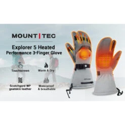 Mount Tec Explorer 5 Heated Performance 3 - Finger Ski Gloves -The Warming Store mount tec explorer 5 heated performance 3 finger ski gloves 20