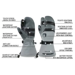 Mount Tec Explorer 5 Heated Performance 3 - Finger Ski Gloves -The Warming Store mount tec explorer 5 heated performance 3 finger ski gloves 8