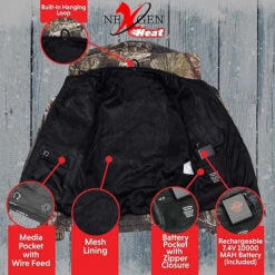 Nexgen Heat Womens 7V Heated Zipper Hoodie -The Warming Store nexgen heat women s 7v heated zipper hoodie rechargeable battery pack included 8
