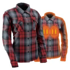 NexGen Heat Womens Bonnie Flannel Long Sleeve Heated Shirt -The Warming Store nexgen heat women s bonnie flannel long sleeve heated shirt 41