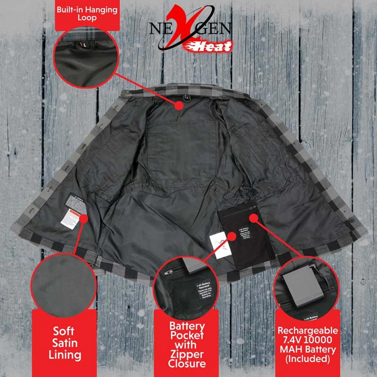 NexGen Heat Womens Standard Bonnie Flannel Long Sleeve Heated Shirt 7 NexGen Heat Womens Standard Bonnie Flannel Long Sleeve Heated Shirt - Image 5