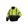 Pyramex Safety Heated Hi-Vis Lime Bomber Jacket -The Warming Store pyramex safety hi vis lime bomber heated jacket 51