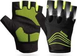 Savior Heat LED Flashlight Half Finger Cycling Gloves With Rechargeable Battery -The Warming Store savior heat led flashlight half finger cycling gloves with rechargeable battery 140