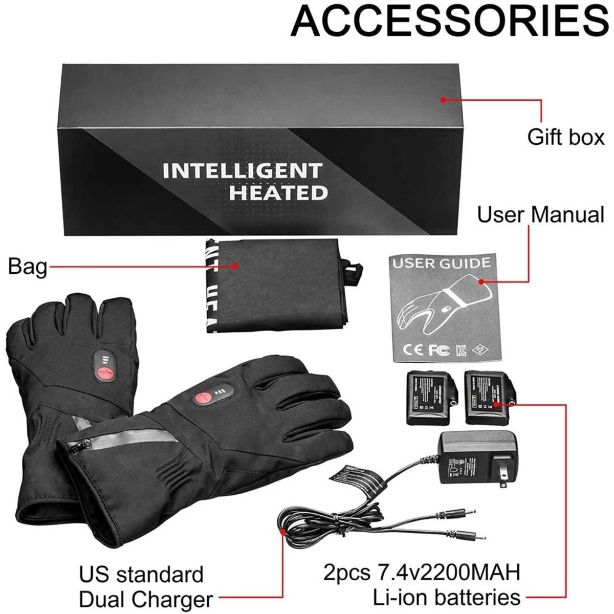 Savior Heat Unisex Electric Rechargeable Heated Hand Warmer Gloves 8 Savior Heat Unisex Electric Rechargeable Heated Hand Warmer Gloves - Image 6