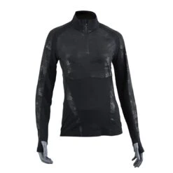 Seirus Womens Heatwave Mapped Long Sleeve 1/4 Zip Mock Top