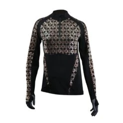 Seirus Womens Heatwave Mapped Long Sleeve 1/4 Zip Mock Top -The Warming Store seirus women s heatwave mapped long sleeve 1 4 zip mock top 114