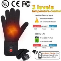 Sun Will Unisex Electric Rechargeable Battery Heated Hand Warmer Glove Liners -The Warming Store sun will unisex electric rechargeable battery heated hand warmer glove liners 141