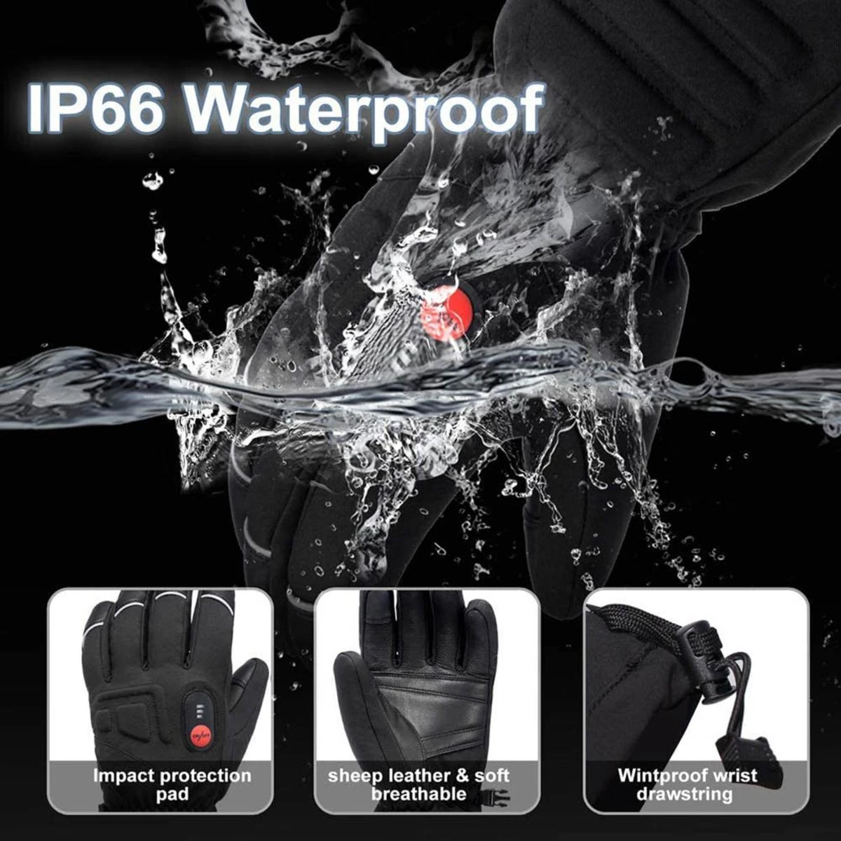 Sun Will Unisex Electric Rechargeable Heated Gloves For Cycling, Motorcycle & Skiing 6 Sun Will Unisex Electric Rechargeable Heated Gloves For Cycling, Motorcycle & Skiing - Image 4