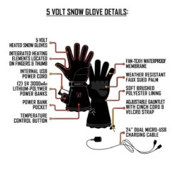 Temp360 5V Womens Battery Heated Snow Gloves 13 Temp360 5V Womens Battery Heated Snow Gloves -The Warming Store temp360 5v women s battery heated snow gloves 143