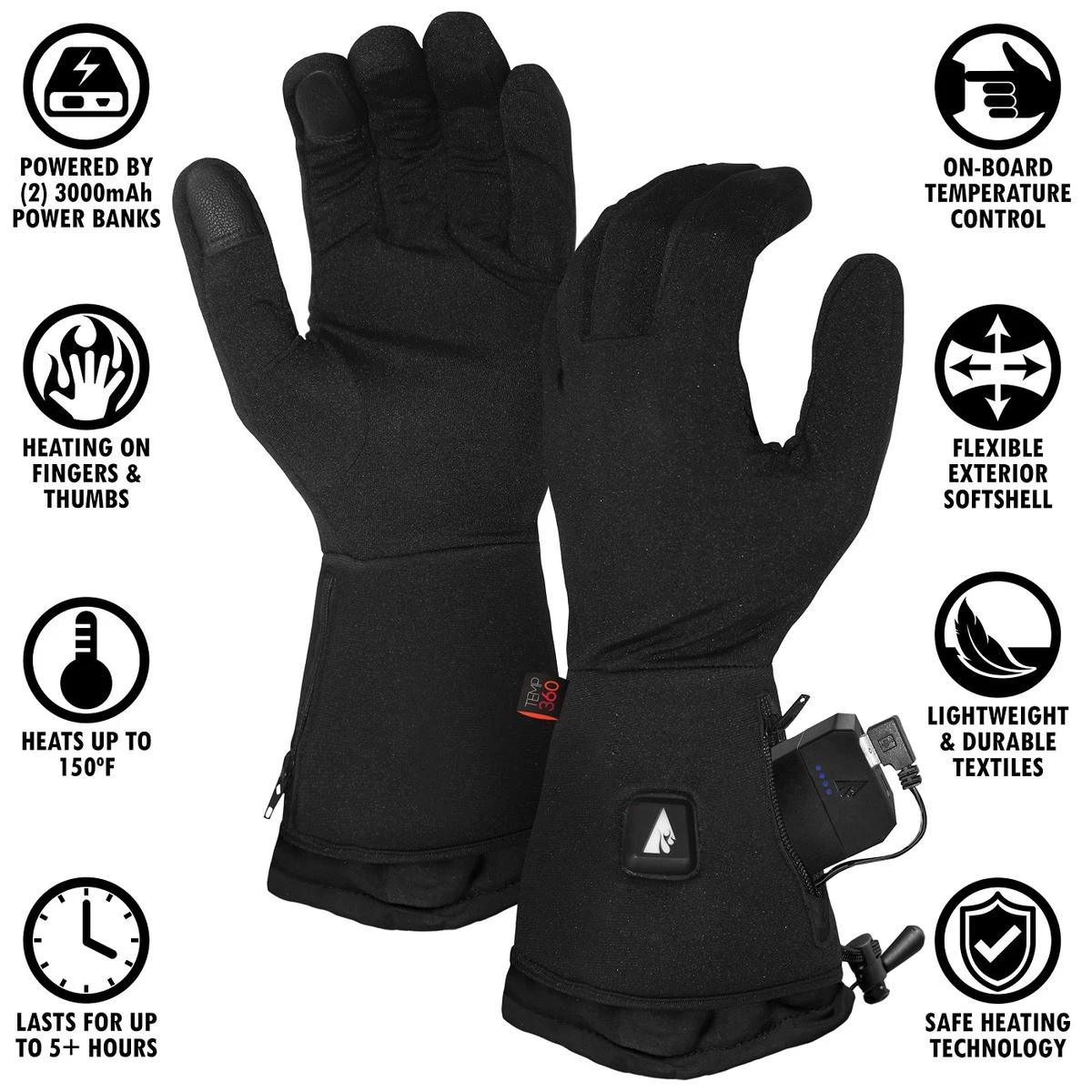 Temp360 5V Womens Heated Glove Liners 5 Temp360 5V Womens Heated Glove Liners - Image 3
