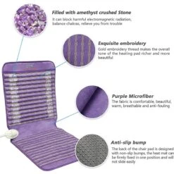 UTK Far Infrared Amethyst Healing Stone Heated Chair Seat Pad -The Warming Store utk far infrared amethyst healing stone heated chair seat pad 45