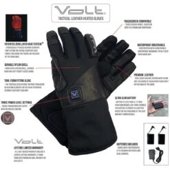 Volt Heat 8V Tactical Leather Heated Gloves -The Warming Store volt heat 8v tactical leather heated gloves 106